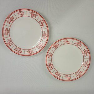Fiesta 2 Dinner Plates 10" Diner Collection 2003 White & Scarlet